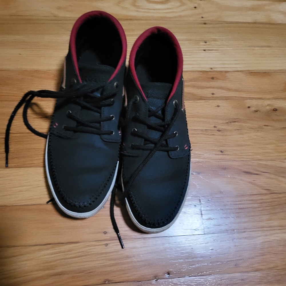 Lacoste black and brown chukka sneakers
